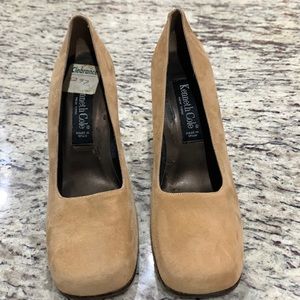KENNETH COLE Tan Suede Heels Made In Spain